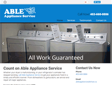 Tablet Screenshot of ableappliances.ca